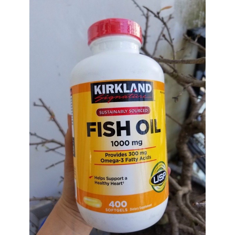 [HSD 10/2024] Dầu cá KIRKLAND Omega-3 FISH OIL 1000mg của Mỹ 400 viên🦈