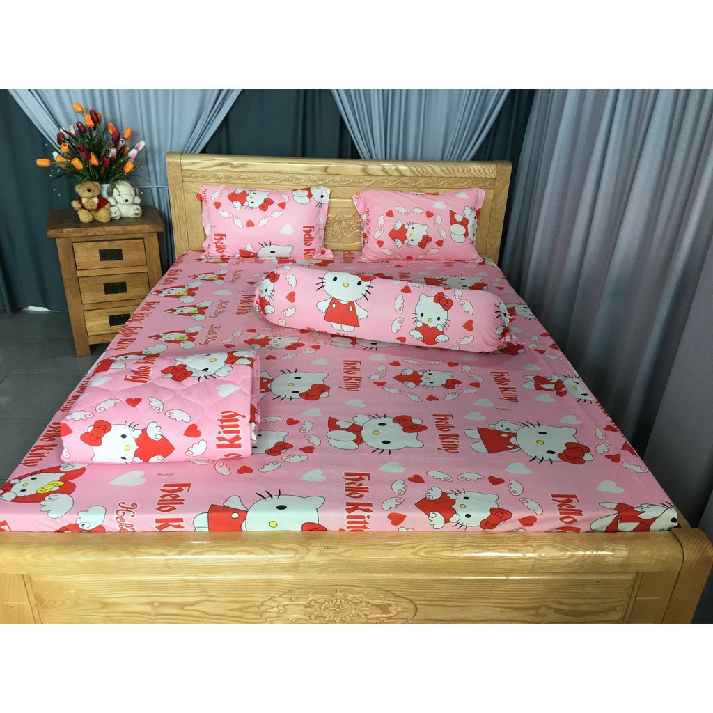 Bộ Drap Thun Hàn Quốc Mát Lạnh { 4 món } inbox CHỌN MÀU