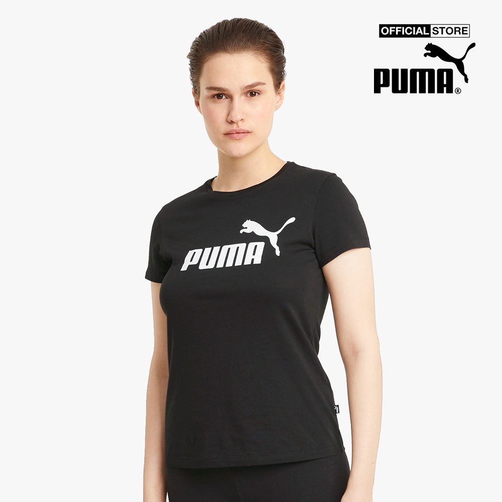 PUMA - Áo thun thể thao nữ ngắn tay Essentials Logo Train 586774-01