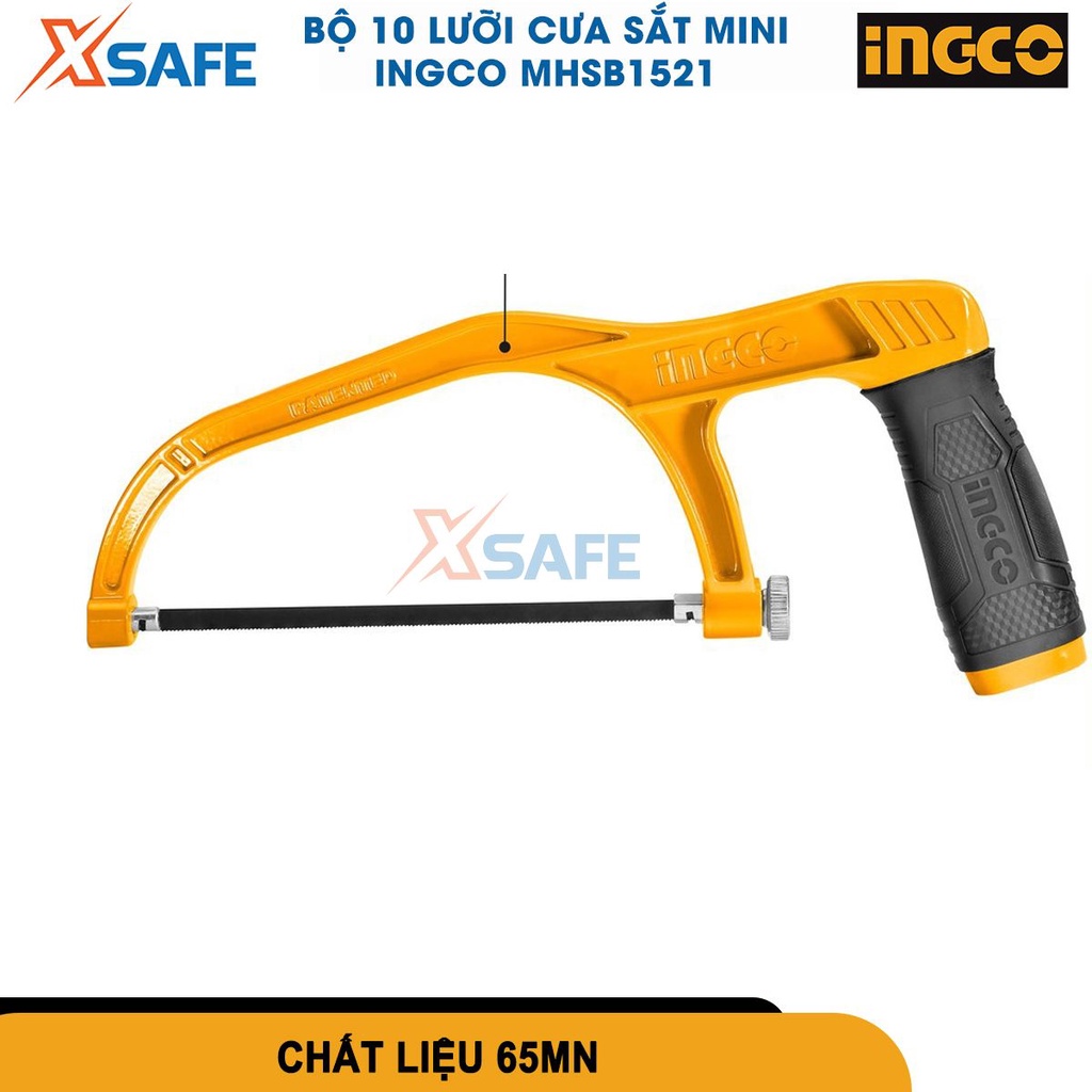 Bộ 10 lưỡi cưa sắt mini INGCO MHSB1521 kích thước 150mm(6”), Chất liệu 65Mn, 24 răng cưa dùng cắt gỗ[CHÍNH HÃNG][XSAFE]