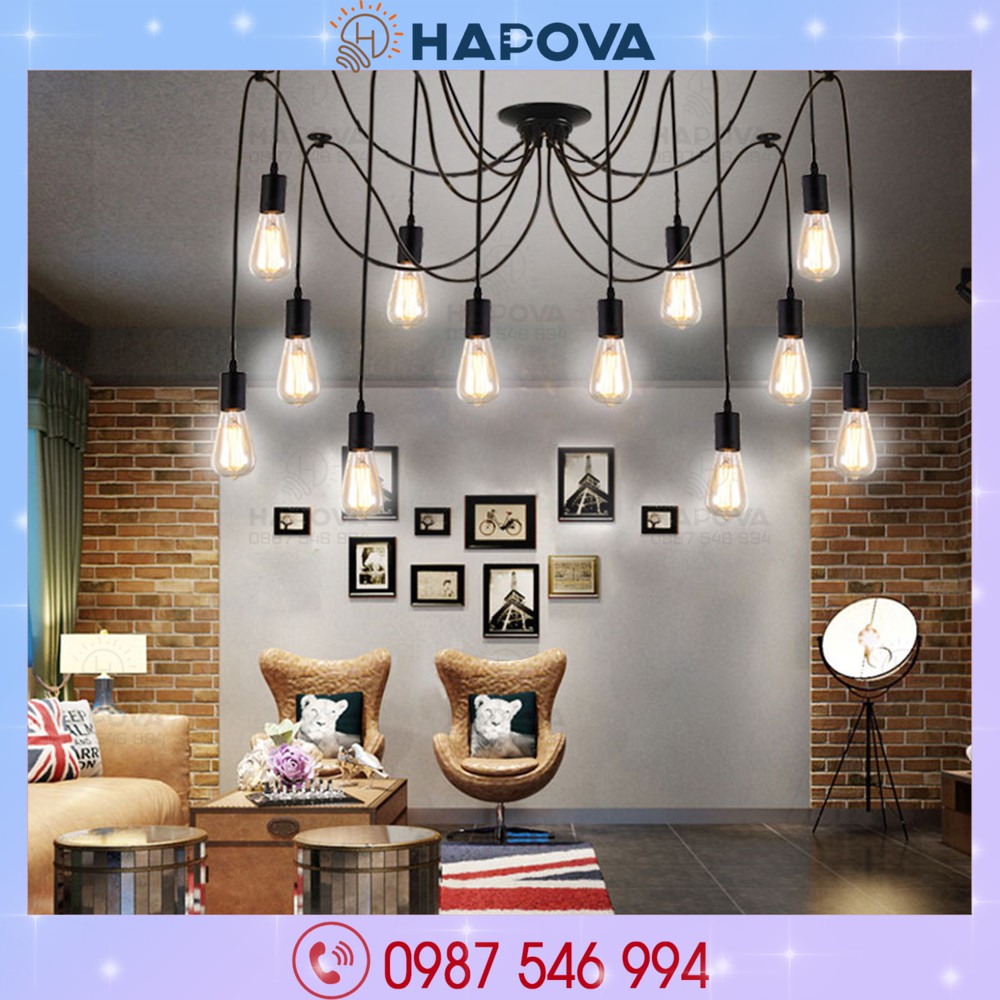 Đèn treo trần chân nhện mềm HAPOVA PHUKA 5069 + (Chưa kèm bóng led)