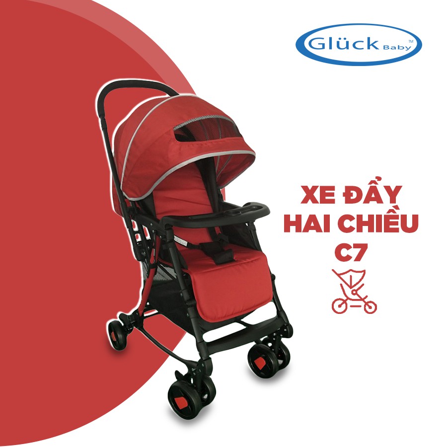 Xe đẩy 2 chiều có bập bênh Gluck C7