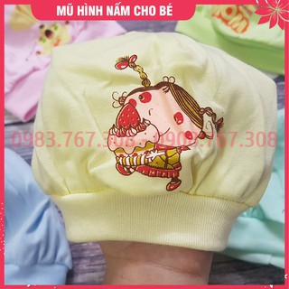 Mũ Sơ Sinh Nấm Sơ Sinh Chất Cotton Mềm Mại Cho Bé Dưới 6kg - SP000636