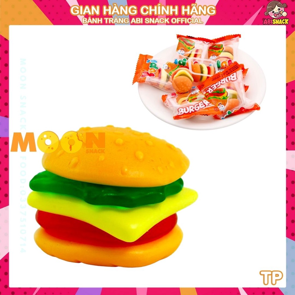 Set 1 Dây Kẹo dẻo Hamburger Yubi Gồm 10 gói-Món ăn tuổi thơ nhập khẩu Indonesia
