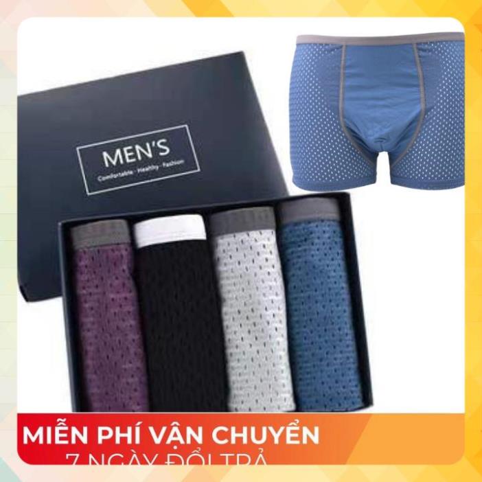[FREESHIP]Hộp 4 Quần Sịp Đùi Thông Hơi Men,Quần Đùi Sịp Nam co giãn ADAM STORE