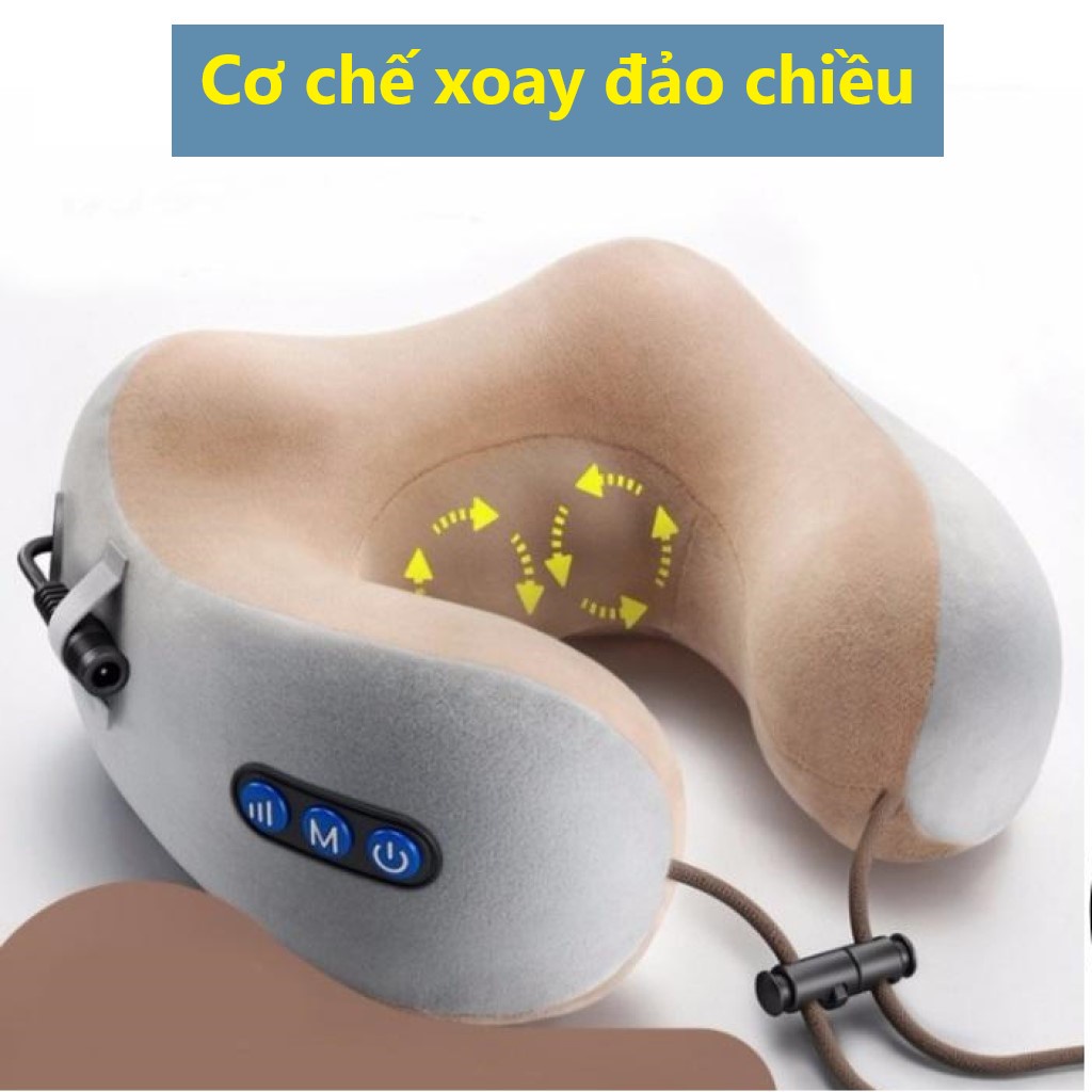 Máy Massage Cổ Vai Gáy Tích Điện Hồng Ngoại Cao Cấp, Gối Massage Cổ Vai Gáy Tích Điện Hồng Ngoại Cao Cấp