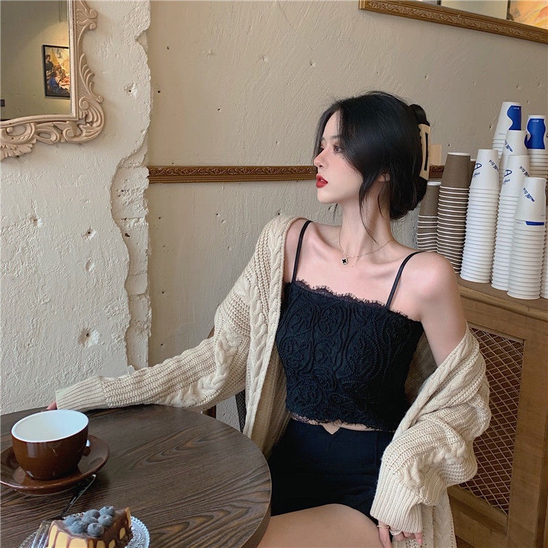 Áo croptop thiết kế mới phối ren thời trang dành cho nữ 2021