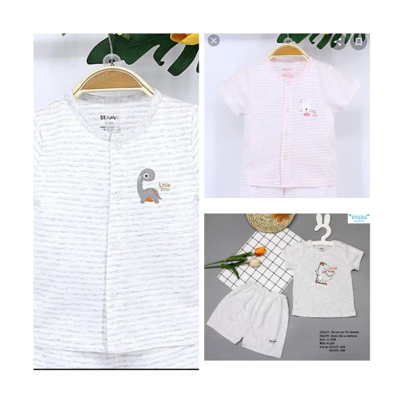 Bộ sơ sinh cộc tay cho bé Dokma