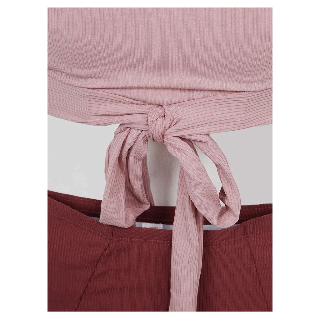 Bộ đồ bơi áo tay ngắn cột dây và quần cạp cao phong cách Hàn Quốc 2019 | BigBuy360 - bigbuy360.vn