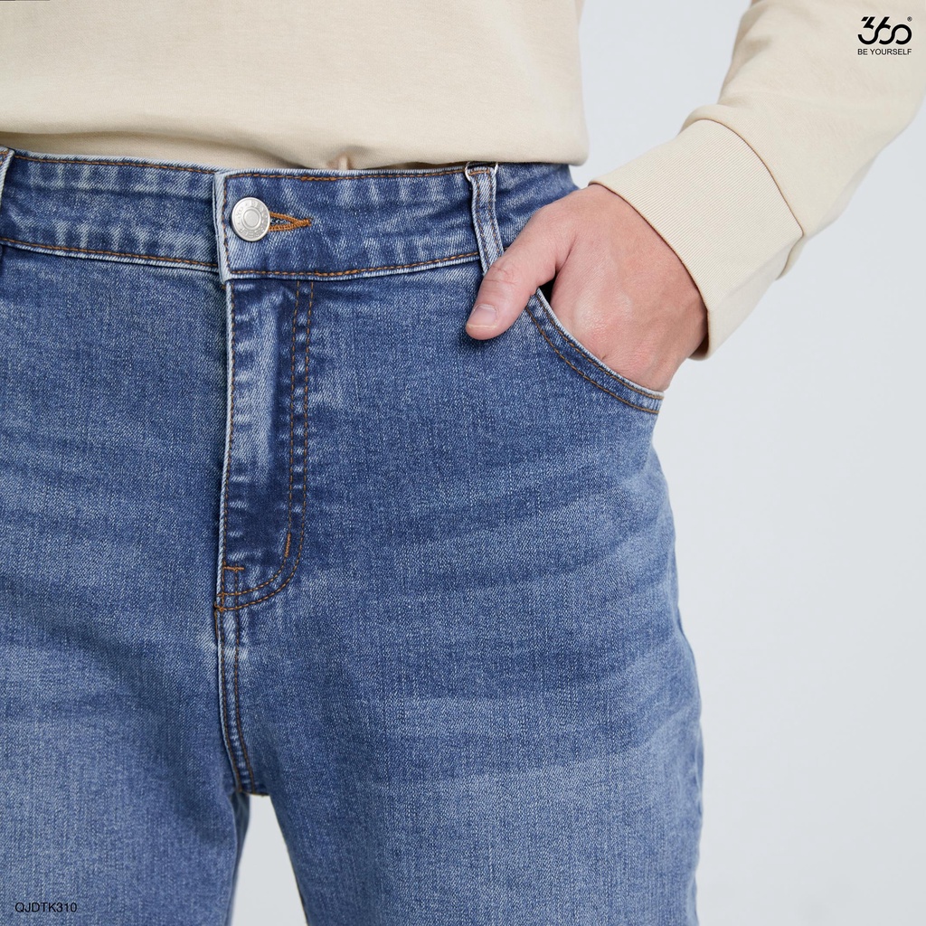 Quần jean nam thương hiệu 360 Boutique dáng tapered màu xanh denim - QJDTK310