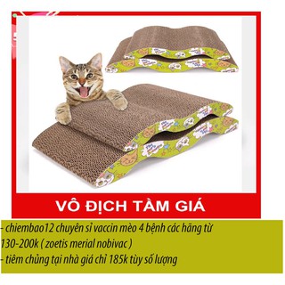 bàn cào móng cho mèo size 45x21x4 lượn sóng cho mèo tẶNng túi bạc hà