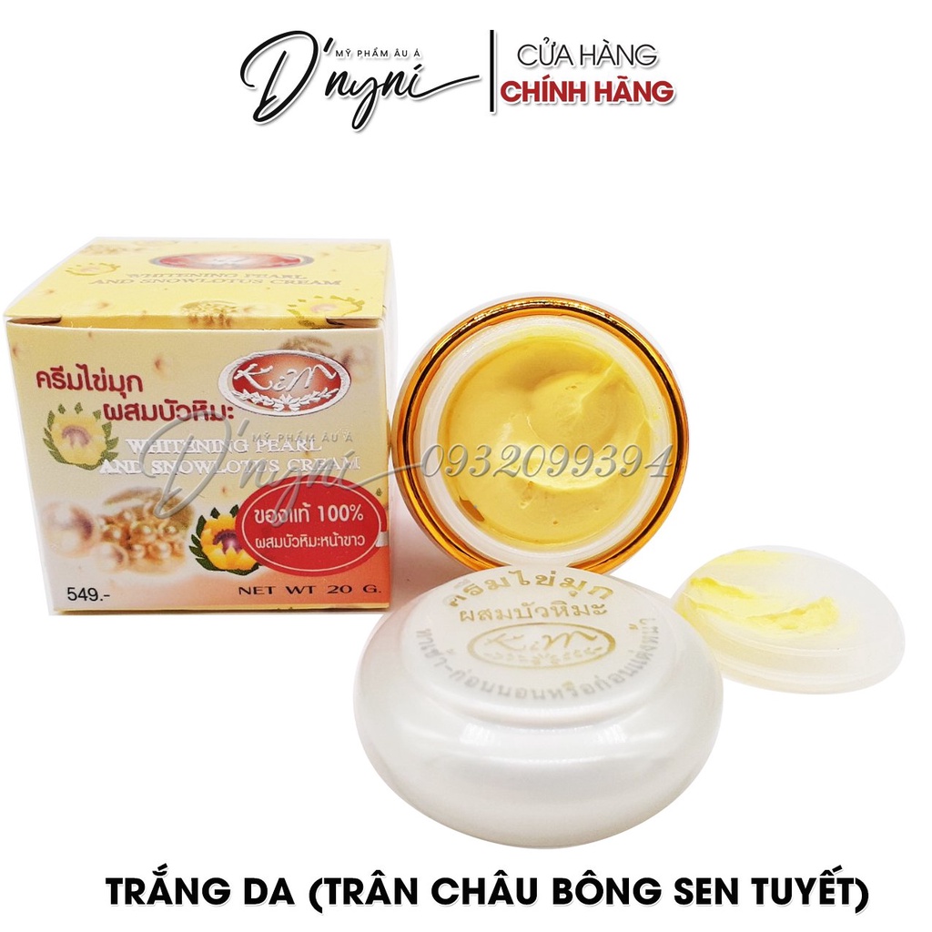 Kem KIM Dưỡng Trắng Da WHITENING PEARL AND SNOWLOTUS CREAM 20 g Thái Lan