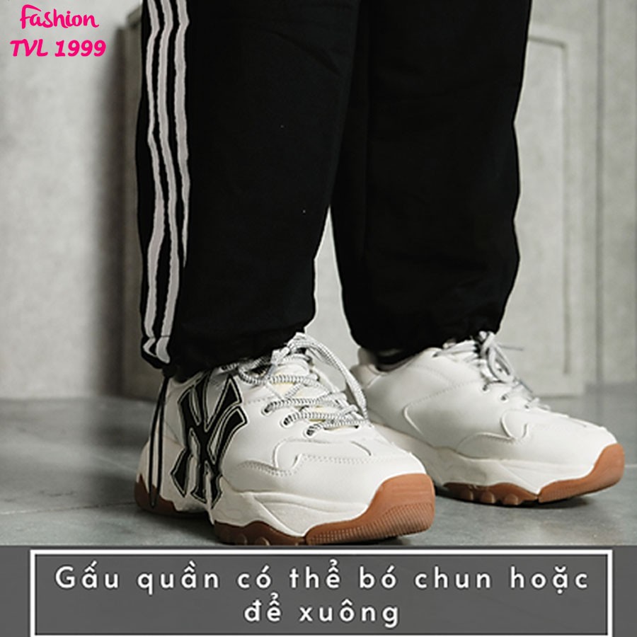 Quần jogger nữ TVL1999, quần ống rộng kiểu dáng thể thao ba sọc trắng chất liệu cao cấp, có thể để ống xuông hoặc bo gấu | BigBuy360 - bigbuy360.vn