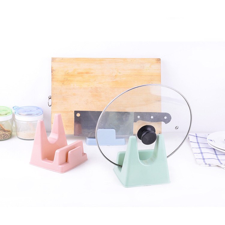 1 Giá Đỡ Thớt / Nắp Nồi Kèm Nắp Đậy Bằng Nhựa Tiện Dụng