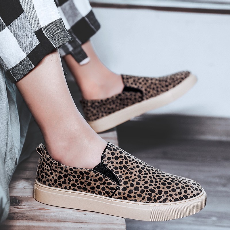 𝐒𝐀𝐋𝐄 11.11 free Leopard Design Men Casual Loafer Trượt trên giày Da lộn Kinh doanh uy tín Uy Tín 2020 Az1 x hot `