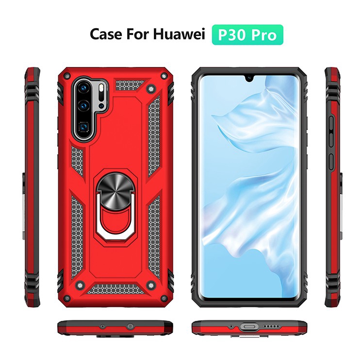 Ốp điện thoại TPU + PC có nhẫn đỡ kim loại từ tính gắn trên xe hơi cho Huawei P30Pro/ P30 P20Lite 2019/ Nova 4E Nova 5i