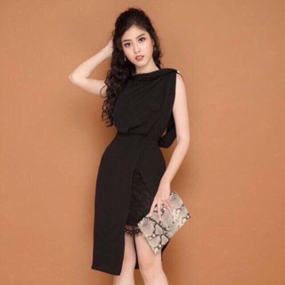 Đầm xoắn phối ren