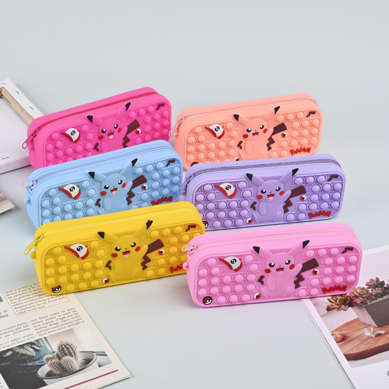 Unicorn Pop It Hộp Đựng Bút Bằng Silicon Mềm Dễ Thương Cho Bạn Gái