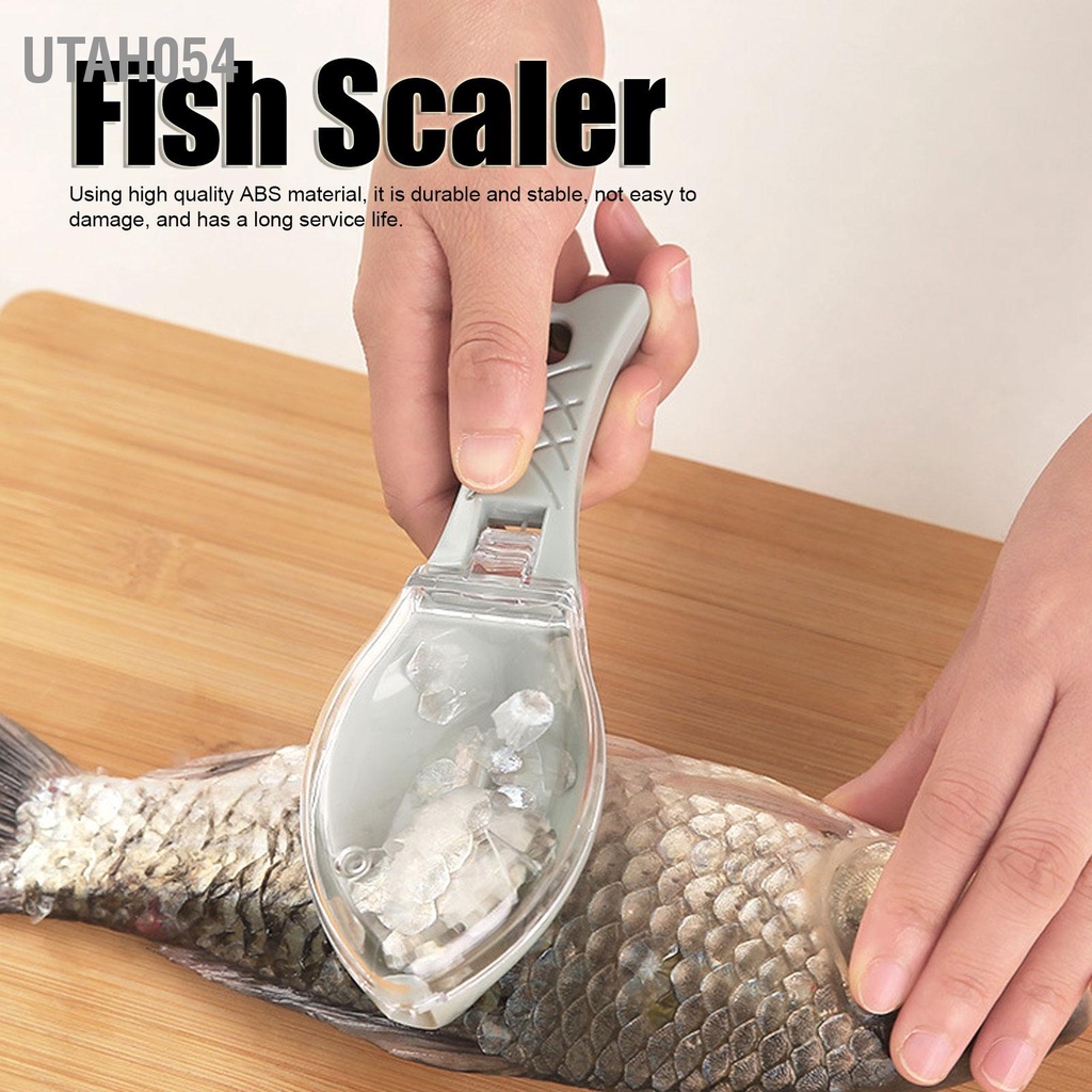 Utah054 10 cái Tẩy vảy cá Cầm tay cầm Có thể treo Nhỏ gọn Bàn chải đánh hiệu quả cho nhà hàng bếp