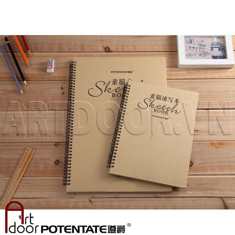 [ARTDOOR] Sổ vẽ Chì POTENTATE Ký Họa 120gsm A4,32 tờ (vân mịn)