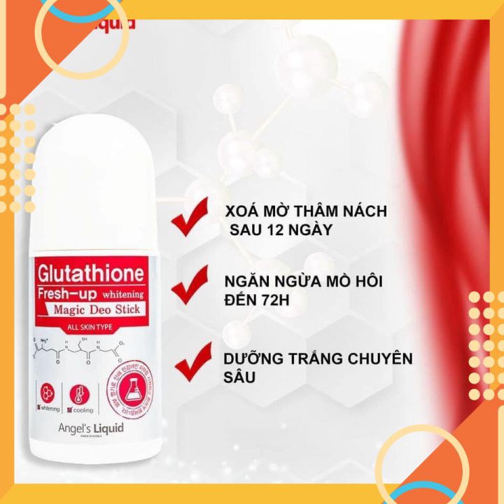 Lăn Nách Khử Mùi , Giảm Thâm Glutathione Fresh Up Whitening Angel’s Liquid 60ml [ Chính - Hãng ]