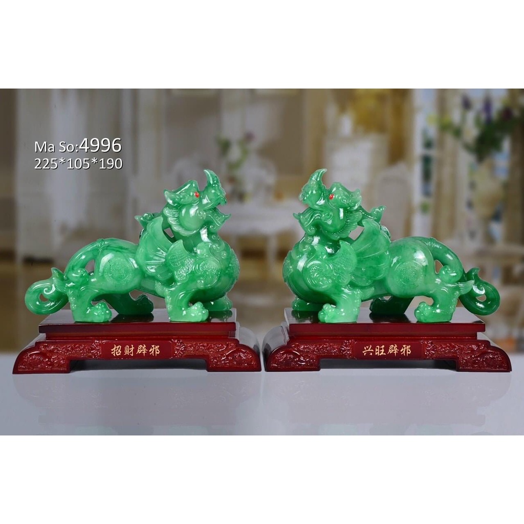 Cặp Tỳ Hưu Phong Thuỷ Đế Gỗ - Tỳ Hưu Chiêu Tài Kích Lộc