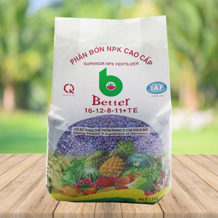 Phân bón NPK cao cấp Better - 16-12-8+11S+TE - Gói 1Kg