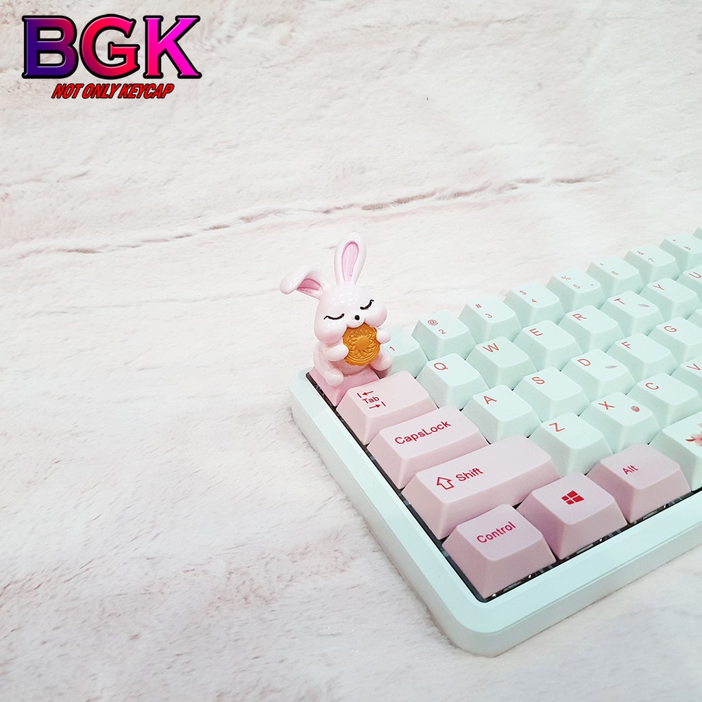 Keycap Lẻ Thỏ Ngọc Mặt Trăng Trung Thu cực đẹp và dễ thương ( keycap resin độc lạ )( Keycap Artisan )