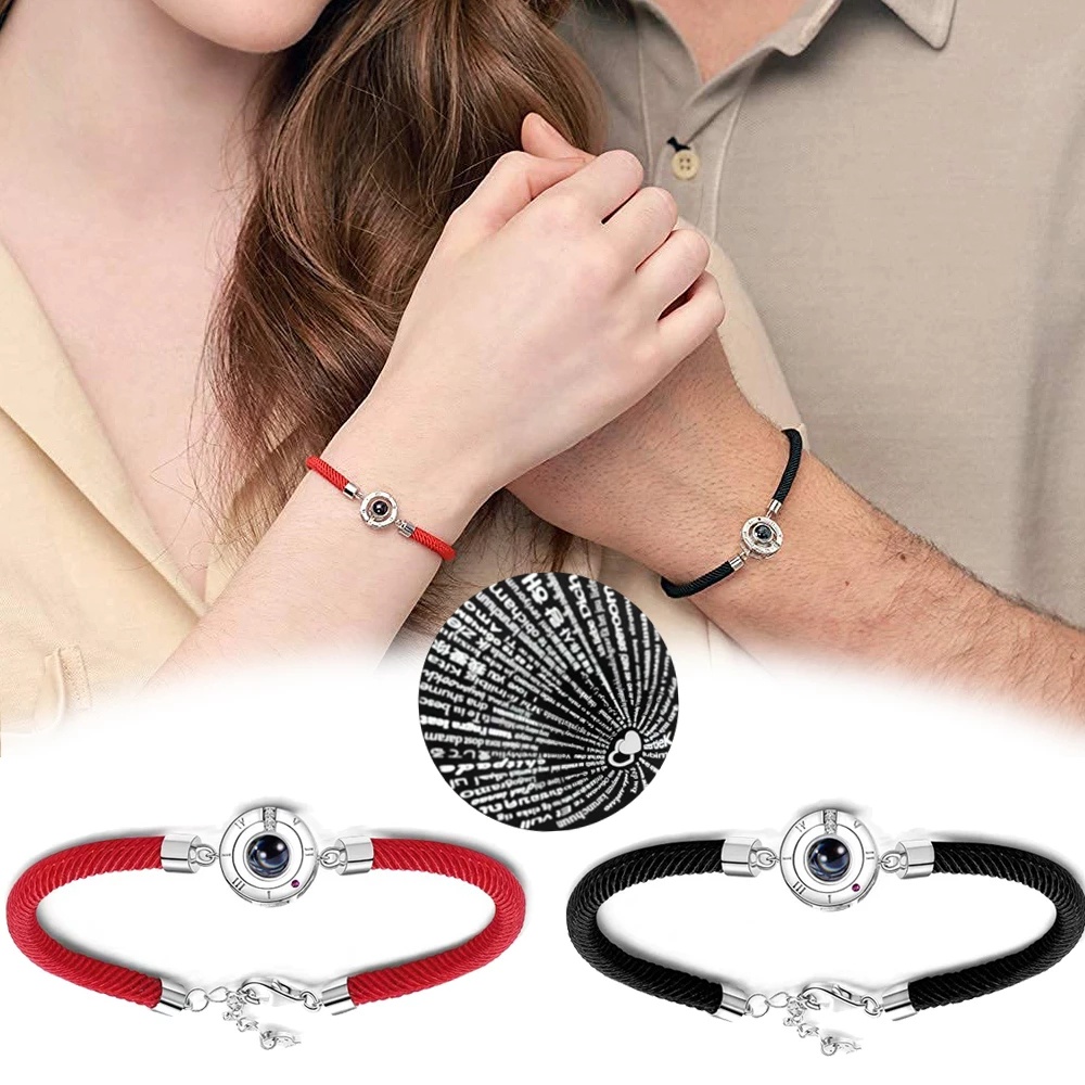 Vòng cổ phối mặt chiếu chữ &quot;I Love You&quot; 100 ngôn ngữ làm quà tặng lãng mạn