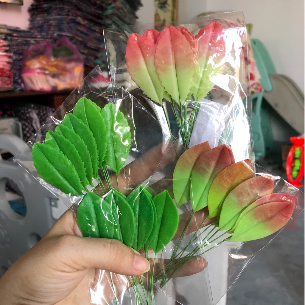 Lá hoa đất sét / lá đào / lá mai đất sét 17k/ set 10 cái làm sản phẩm handmade