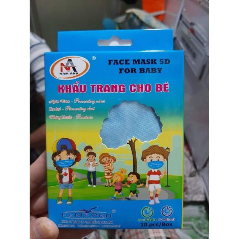 Khẩu trang cho bé 5D Mask ngăn bụi mịn, khói bụi độc hại an toàn cho bé