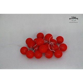 [LOẠI 1] DÂY ĐÈN COTTON BALL THÁI LAN MÀU ĐỎ SỐ 09 (LED)