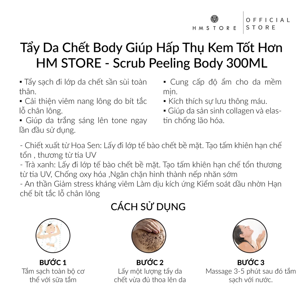Tẩy Da Chết Body Chiết Xuất Quả Cam & Cát Biển Hm Store - Scrub Peeling Body - Sample 20g