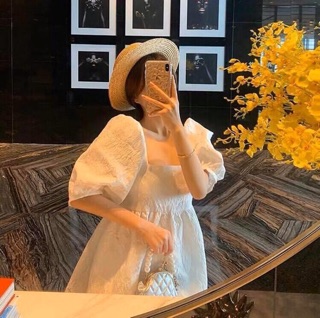 ĐẦM BABYDOLL GẤM TRẮNG NƠ LƯNG