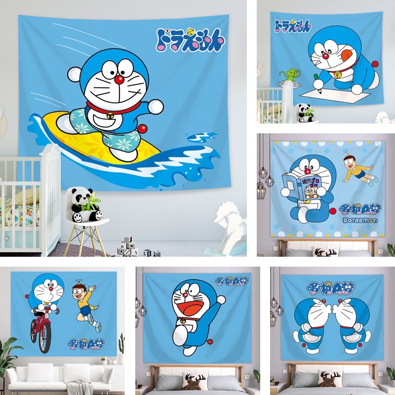 Tranh vải treo tường hoạt hình Doraemon nhiều mẫu xinh xắn