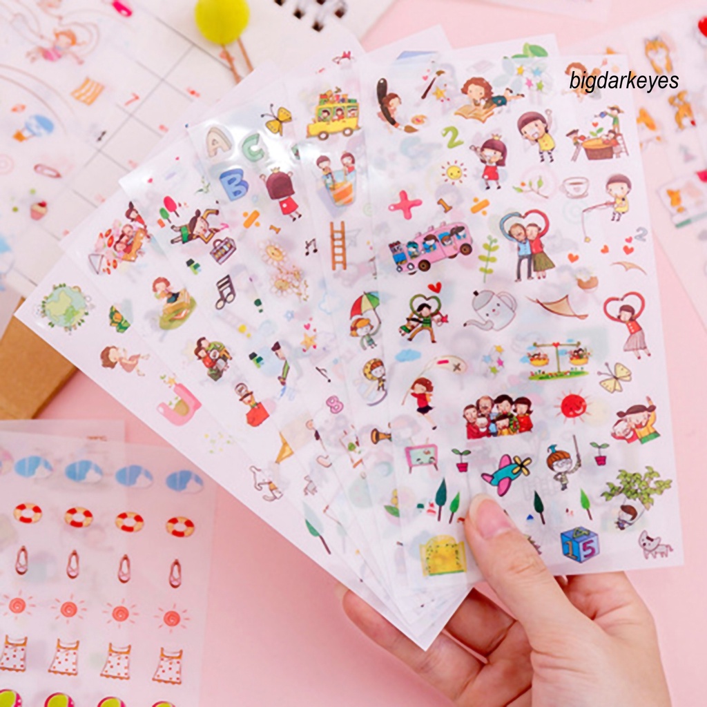 Set 6 Miếng Dán Trang Trí Hình Hoạt Hình Thân Thiện Với Môi Trường