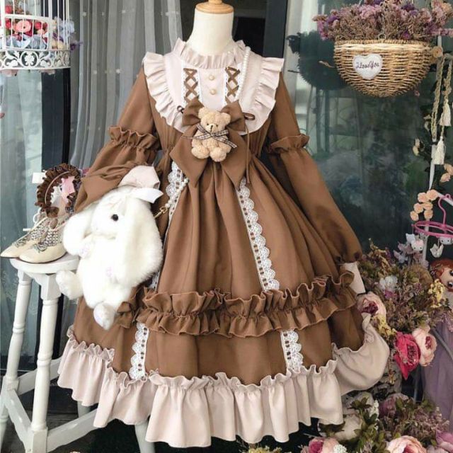 [HÀNG LOẠI 1 CÓ SẴN] Váy / Đầm Lolita Casual OP Nhật Bản - Tặng Cài Nơ Gấu ✨váy đầm công chúa,dự tiệc, tiểu thư,nàng thơ
