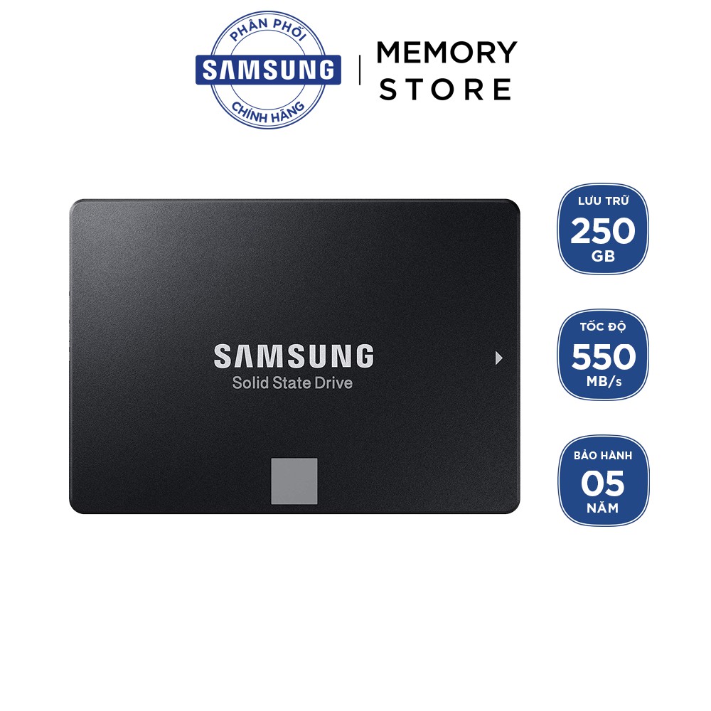 Ổ cứng SSD Samsung 860 Evo 250GB Sata III 2.5 inch (MZ-76E250BW) - Hãng phân phối chính thức