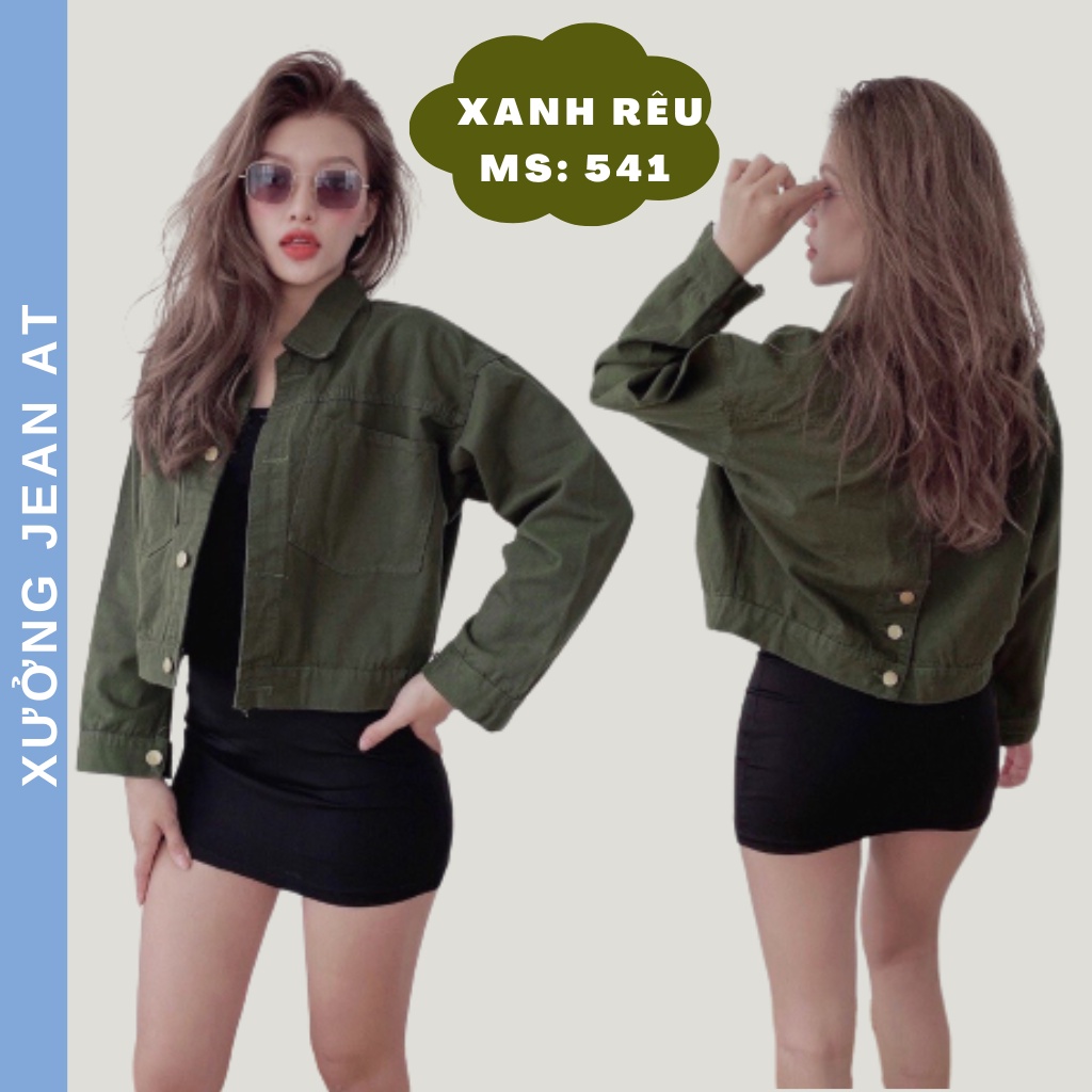 Áo Khoác Kaki Croptop Nữ tay dài Nút Sau nhiều màu - 541