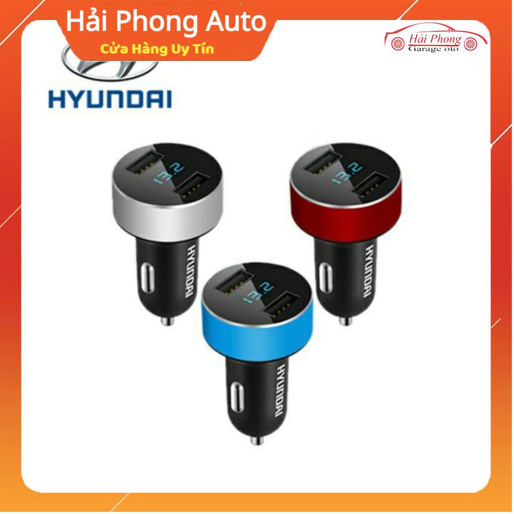 Tẩu Hyundai Chia 2 Cổng USB nhỏ gọn sạc điện thoại trên ô tô
