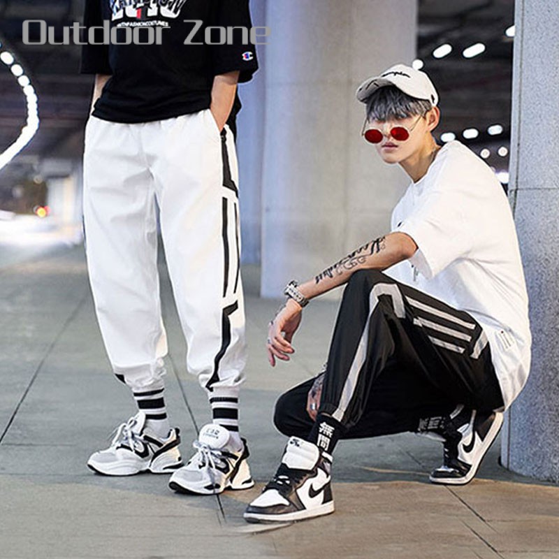 Quần Jogger Thể Thao Lưng Thun Phối Dây Rút Phong Cách Thời Trang Hàn Quốc Cho Nam Giới