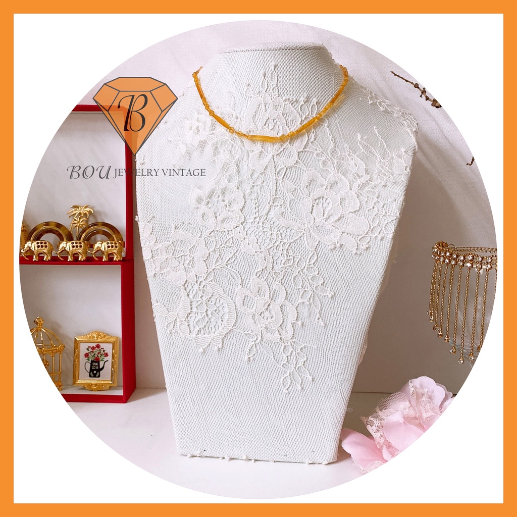 VÒNG CỔ CHOCKER Đ.ỒI MỒI VÀNG SECONDHAND TRANG SỨC SI NHẬT BẢN BOU JEWELRY VINTAGE MÃ VC280