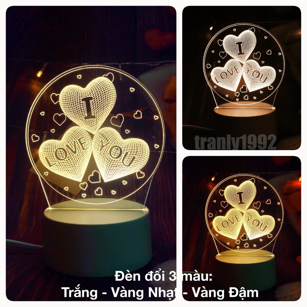 Đèn ngủ 3D để bàn, đèn trang trí phòng ngủ, khắc theo yêu cầu - Làm quà tặng sinh nhật, quà tặng đám cưới