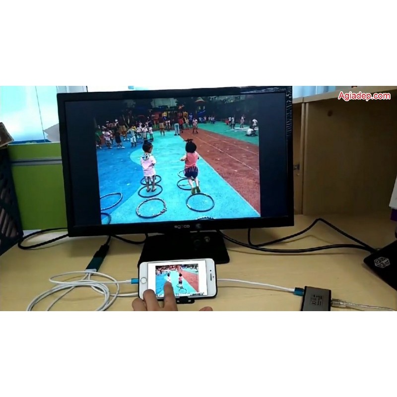 Dây cáp 4 đầu iPhôn Android Type C sang HDMI cho tivi, máy chiếu, laptop v.v. (đa năng tiện dụng)