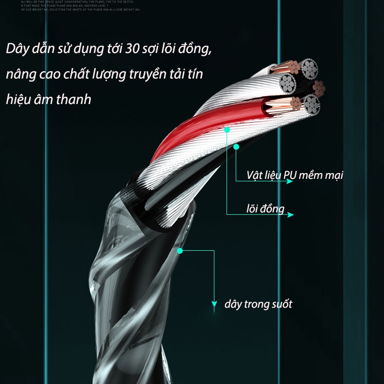 Tai nghe lõi tứ trong suốt/Gaming A6/Bass/Chơi Game Nhét Tai Có Dây Có Mic Chống Ồn Cho IPhone xiaomi realme Samsung #19