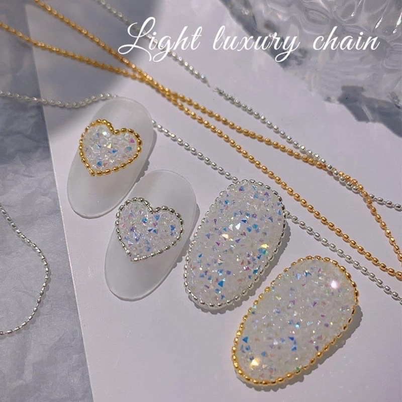 Dây bi dẹt trang trí 4 màu cực xinh MaiAnhNails