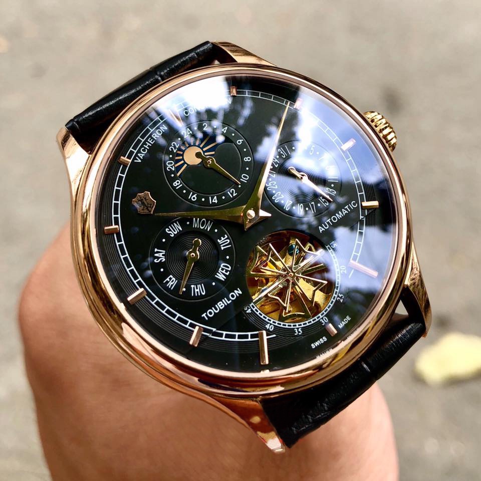 Đồng hồ Nam V.979 máy nhật, mẫu 5kim lộ cơ cánh khế, nhiều màu lựa chọn , dòng cơ Automatic size 40mm