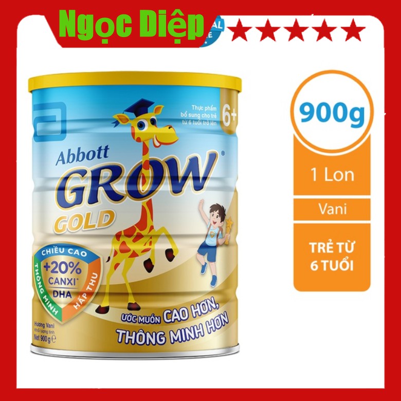 (CHÍNH HÃNG) Sữa bột Abbott Grow Gold 6+ 900g