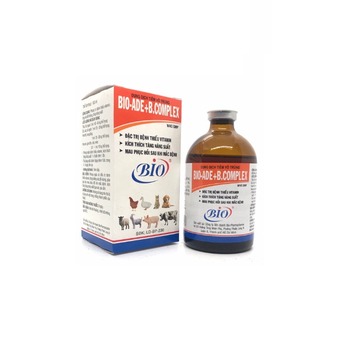 Bio ADE Bcomlex Tăng Cưong Sức Đe Khang Vat Nuôi Mau Hoi Phục sản phẩm công ty Bio