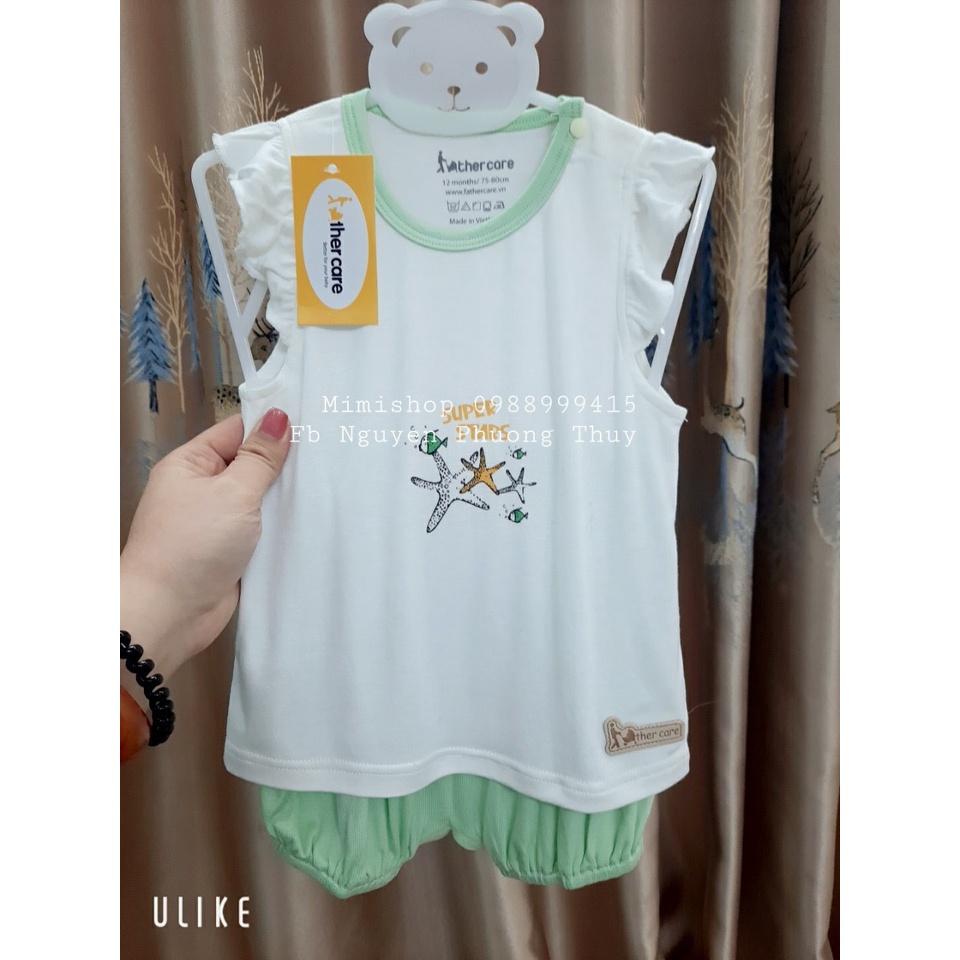 Bộ ba lỗ sợi tre Father care cho bé trai/ bé gái